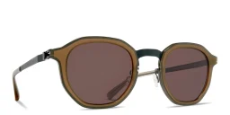 Shop MYKITA Sawyer Round Sunglasses in Grey & Taupe online.