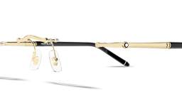 Shop MONTBLANC Meisterstück Rimless Rectangle Eyeglasses in Gold online.
