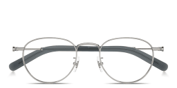 Shop MONTBLANC Snowcap Panthos Eyeglasses in Silver online.