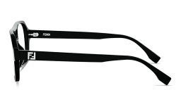 Shop FENDI FF Squared Square Eyeglasses in Black online.
