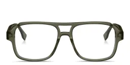 Shop FENDI FF Squared Square Eyeglasses in Transparent khaky online.