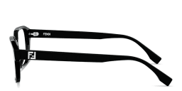 Shop FENDI FF Squared Wide Rectangle Eyeglasses in Black online.