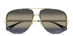 Shop Chloe Ivy Aviator Sunglasses in Gold online.