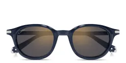 Shop Cartier Première de Cartier Unisex Round Sunglasses in Blue online.