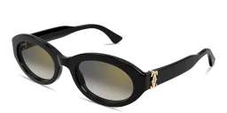 Shop Cartier Double C de Cartier Oval Sunglasses in Black online.