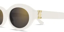 Shop Cartier Double C de Cartier Oval Sunglasses in White online.