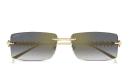 Shop Cartier Clash de Cartier Unisex Rimless Rectangle Sunglasses in Gold online.