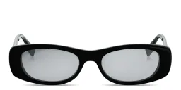 Shop FENDI FF Squared Oval Sunglasses in Black online.