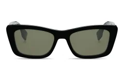 Shop FENDI Lettering Irregular Sunglasses in Black online.