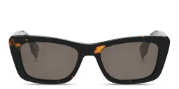Shop FENDI Lettering Irregular Sunglasses in Dark Havana online.