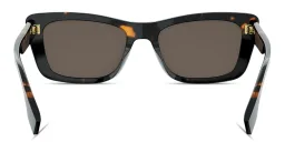 Shop FENDI Lettering Irregular Sunglasses in Dark Havana online.