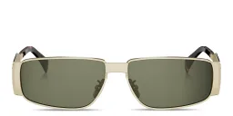 Shop CELINE Metal Triomphe Rectangular Sunglasses in Gold online.