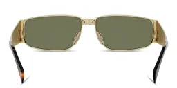 Shop CELINE Metal Triomphe Rectangular Sunglasses in Gold online.
