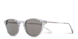 Shop EYE'M Engraved Logo Panthos Sunglasses in Transparent Grey online.