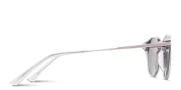 Shop EYE'M Engraved Logo Panthos Sunglasses in Transparent Grey online.