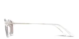 Shop EYE'M Engraved Logo Irregular Sunglasses in Clear online.