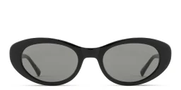 Shop EYE'M Logo Oval Sunglasses in Black online.