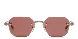 Shop AKONI Juno-One Unisex Rimless Irregular Sunglasses in Gold online.