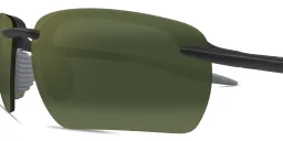 Shop Maui Jim Pi’o Unisex Wide Rimless Irregular Sunglasses in Black online.