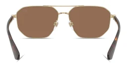 Shop BURBERRY Logo Signature Pilot Sunglasses in Light Gold online.