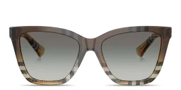 Shop BURBERRY Check Square Sunglasses in Check Sand online.