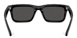 Shop BURBERRY Logo Signature Rectangle Sunglasses in Black online.