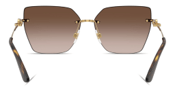 Shop Dolce & Gabbana DG Rimless Cat-Eye Sunglasses in Gold online.