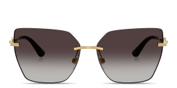 Shop Dolce & Gabbana DG Rimless Cat-Eye Sunglasses in Gold online.