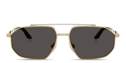 Shop Dolce & Gabbana Engraved Logo Pilot Sunglasses in Gold & Silver online.