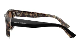 Shop Dolce & Gabbana Logo Signature Square Sunglasses in Black On Red Havana online.