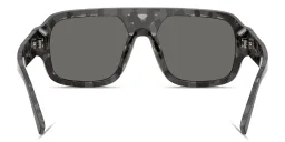 Shop Dolce & Gabbana Logo Signature Square Sunglasses in Black On Grey Havana online.