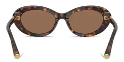 Shop Dolce & Gabbana Engraved Logo Oval Sunglasses in Havana online.