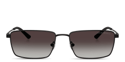 Shop Emporio Armani Eagle Logo Rectangle Sunglasses in Matte Black online.