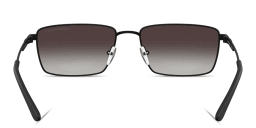 Shop Emporio Armani Eagle Logo Rectangle Sunglasses in Matte Black online.
