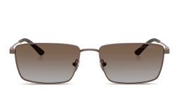 Shop Emporio Armani Eagle Logo Rectangle Sunglasses in Matte Bronze online.