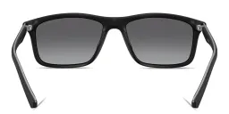 Shop Emporio Armani Eagle Logo Pillow Sunglasses in Matte Black online.