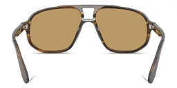 Shop Emporio Armani Logo Signature Pilot Sunglasses in Striped Dark Green online.