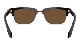Shop GIORGIO ARMANI Logo Signature Rectangle Sunglasses in Black online.