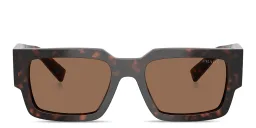 Shop PRADA Symbole Rectangle Sunglasses in Tortoise online.