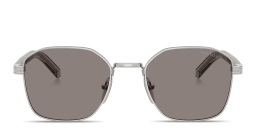 Shop PRADA Logo Signature Square Sunglasses in Silver online.