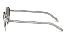 Shop PRADA Logo Signature Square Sunglasses in Silver online.