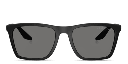 Shop Prada Linea Rossa Logo Signature Pillow Sunglasses in Matte Black online.