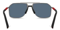 Shop Prada Linea Rossa Logo Signature Aviator Sunglasses in Gunmetal online.