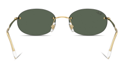 Shop Ray-Ban Logo Signature Unisex Rimless Oval Sunglasses in Arista Gold online.
