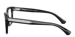 Shop BURBERRY Logo Signature Square Eyeglasses in Black online.
