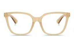 Shop BURBERRY Engraved Logo Square Eyeglasses in Yellow online.