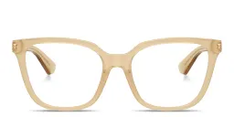 Shop BURBERRY Engraved Logo Square Eyeglasses in Transparent Yellow online.