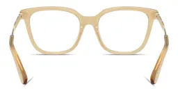 Shop BURBERRY Engraved Logo Square Eyeglasses in Transparent Yellow online.