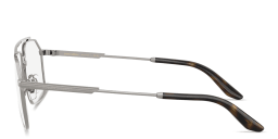 Shop Dolce & Gabbana Engraved Logo Wide Pilot Eyeglasses in Gunmetal online.