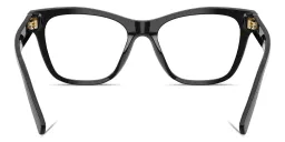 Shop Dolce & Gabbana DG Logo Square Eyeglasses in Black online.